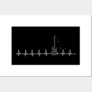 guitar funny love heart beats Posters and Art